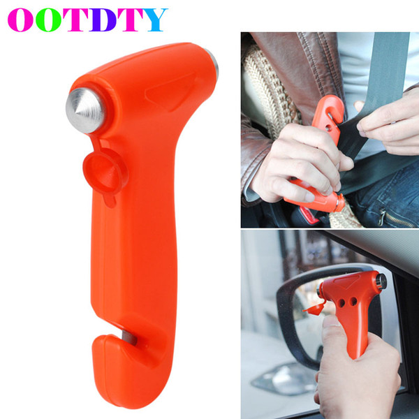 2 in 1 Car Emergency Safety Escape Hammer Glass Window Breaker Belt Cutter Tools