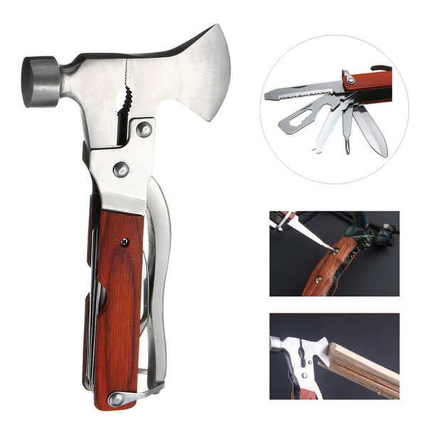 Multifunctional Outdoor Camping Emergency Survival Tools Hatchet Hammer Pliers Knife Screwdriver Stainless Steel All in 1