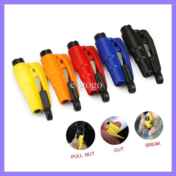 Seatbelt Cutter Emergency Glass Breaker KeyChain Tool Smart AUTO Emergency Safety Hammer Escape Lift Save Tool SOS Whistle