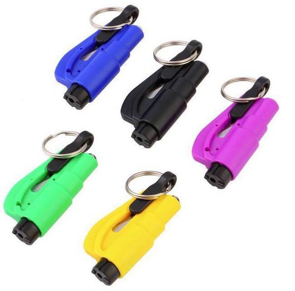 Car Broken Window with Paragraph Artifact Keychain Emergency Rescue Chain Automotive Safety Hammer Escape Tool Keyring G0255