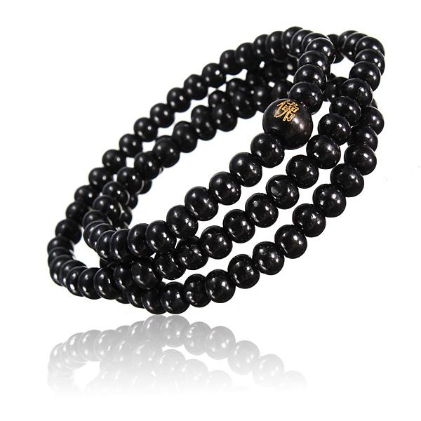 Hot Sale 20158 New Arrival Fashion Buddhist Buddha Multi Chain Black Bead Bracelet Necklace for Men Women Gift order<$18no track