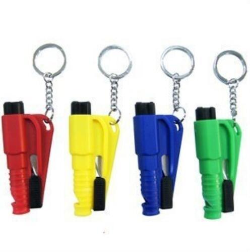 Mini 3 in 1 Seatbelt Cutter Emergency Hammer Glass Breaker Key Chain Smart AUTO rescue tool Safety Escape Lift Save SOS Whistle