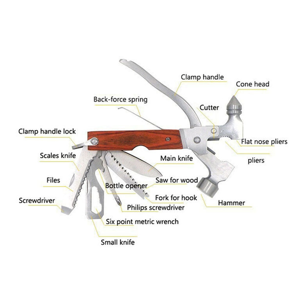 Multi-function Tool Stainless Steel Auto Emergency Kit Tool With Safety Hammer