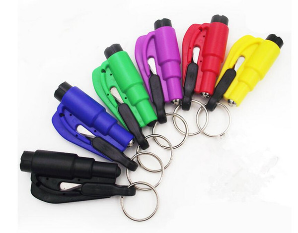 Mini 3 in 1 Seatbelt Cutter Emergency Hammer Glass Breaker Key Chain Smart AUTO rescue tool Safety Escape Lift Save SOS Whistle