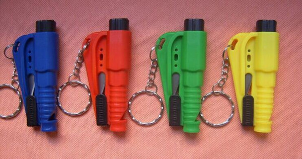 G0368 outdoor traveling 3 in 1 Safety Hammer Mini survival Hammer /Window/Break Safety Lifesaving Hammer whistle knife