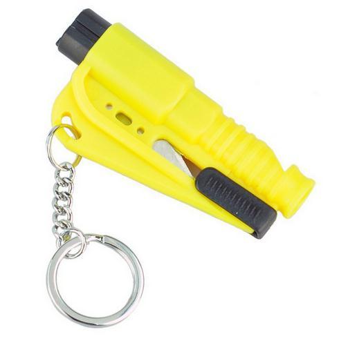 10 PC Car Key Chain Mini Emergency Hammer Escape Tool Cut Seat Belt Knife Whistle