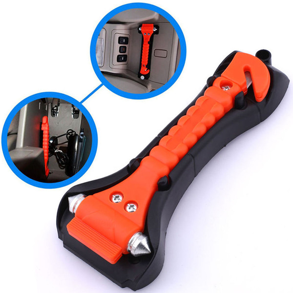 Hot Sale 2 in 1 Car Safety Hammer Seat Belt Cutter Emergency Hammer + Bracket free shipping