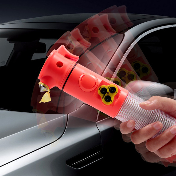 Five in one safety hammer multifunctional alarm flashlight car with a broken window to escape the fire hammer