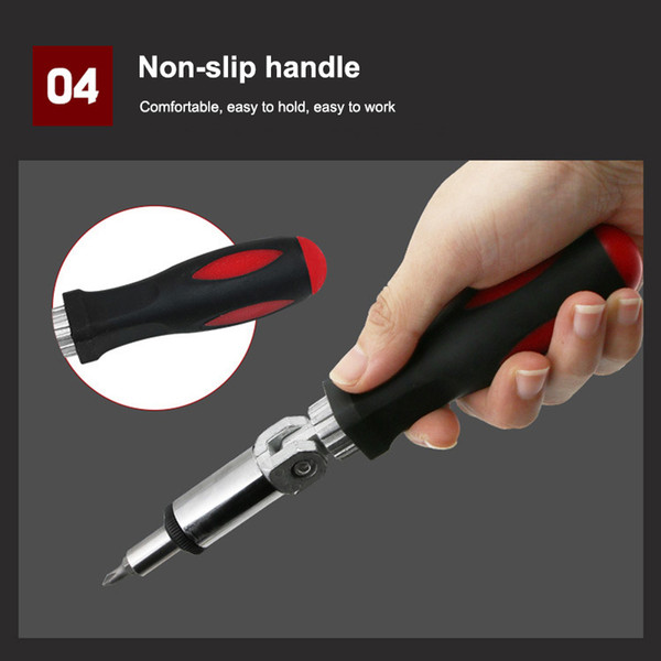 1/4 Inch Hex Mutilfunction Left Right 180 Degree Rotating Ratchet Screwdriver Drive Tackle Tool DC120