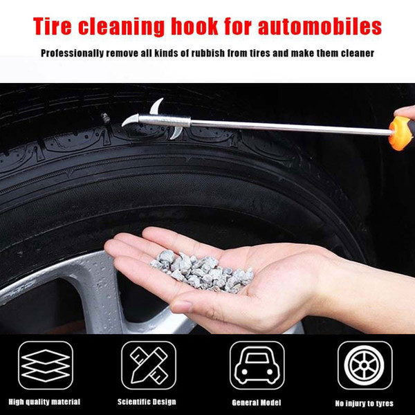 2pcs/lot Car Tire Stone Cleaner Groove Stone Remover Tire Cleaning Hook Phillips Slotted Screwdriver Automobile Tyre Tool