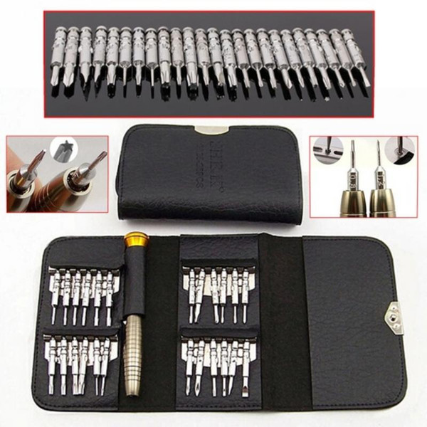 High Quality 20*10.5cm 25-in-1 One Set Precision Screwdriver Set Wallet Pocket Convenient Repair Tools for Electronics PC Laptop