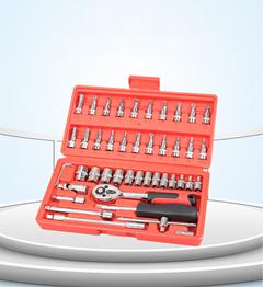1/4 Xiaofei 46 Piece Set Small Quick Ratchet Sleeve 6.3mm Auto Repair Sleeve Auto Maintenance Tool Set Hardware 001