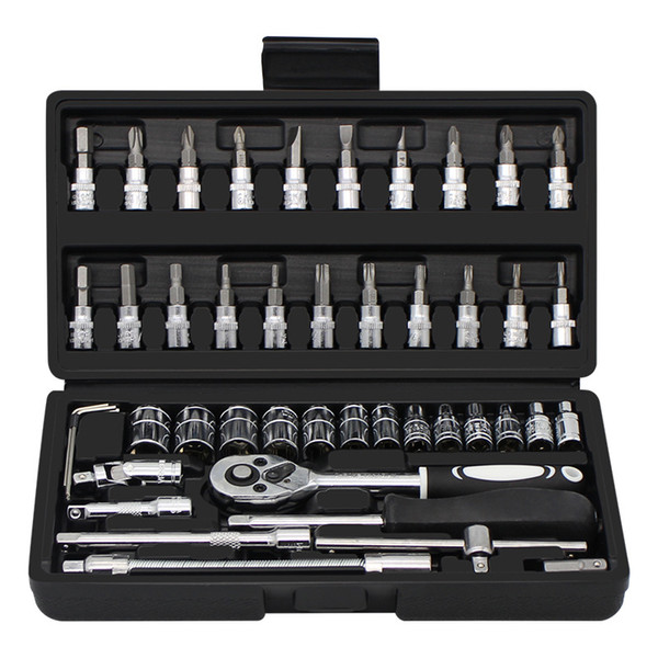 46-piece sleeve set tool Xiaofei fast ratchet casing wrench repair screwdriver universal combination box set