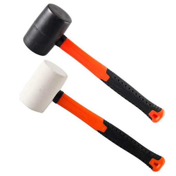 Multifunctional 80OZ Black White Rubber Hammer Wear-resistant Tile Hammer With Fiberglass Handle Massage Relax