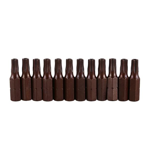 12 Pcs 1/4-Inch Hex Shank Magnetic T25 Torx Security Screwdriver Bits