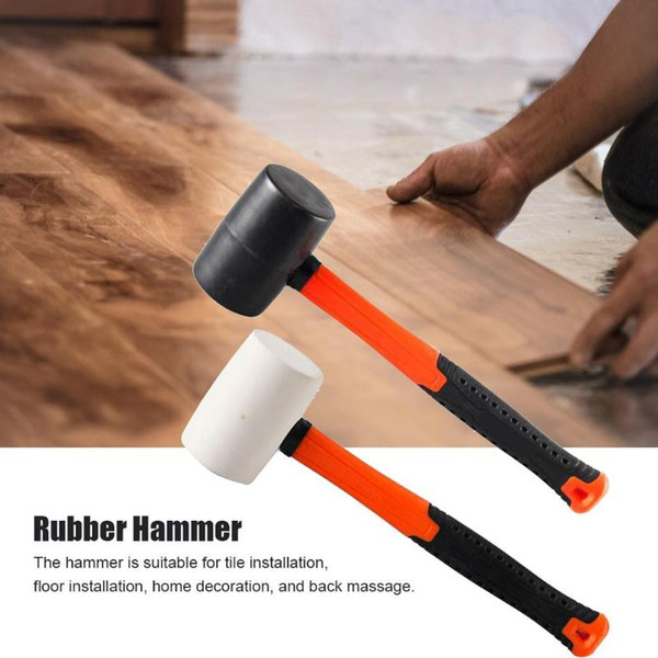 80 Rubber Hammer Wear-resistant Tile Hammer with Round Head and Non-slip Handle Home Fitment Tools