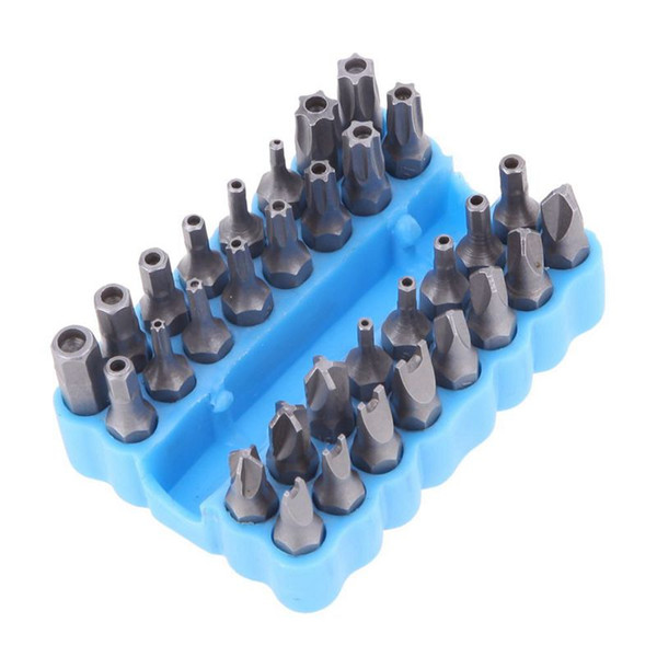 New 33pcs Torq Torx Hex Star Spanner Electric Screwdriver Extension Holder Bit Magnetic Security Tamper Proof Bit Set