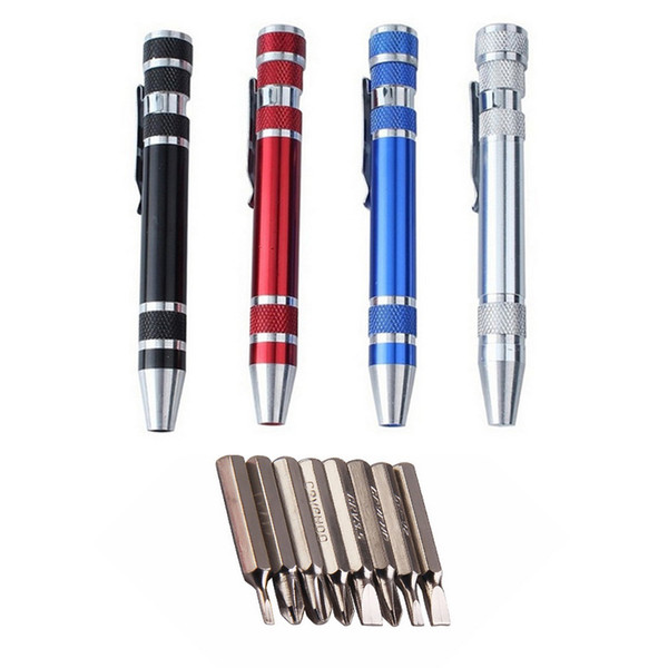 Hot Sale 8 In 1 Screwdriver Pen Set Pocket Precision Repair Multi -Tool Screwdrivers Pen Multifunction Convenient Hand Tools