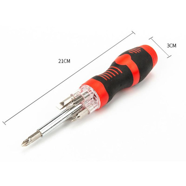 New Multifunction Screwdriver Tool 5 Bit Heads TPR Handle with LED Light XOA88