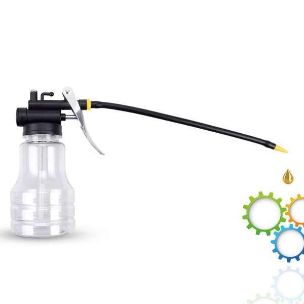 250cc Universal Long Nozzle High Pressure Pump Oiler Lubrication Oil Can Feed Oil Spray Gun Bottle Capacity for Car