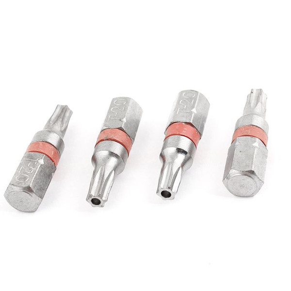 4x Silver 3mm Magnetic Bit Torx Head T20 Screw Driver Tool