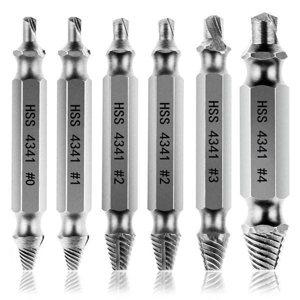 Promotion! 6 Pcs Screw Remover, Damaged Screwdriver Set, Broken Bolt Screw Remover, Deburrer, Manufactured from H.S.S. 434