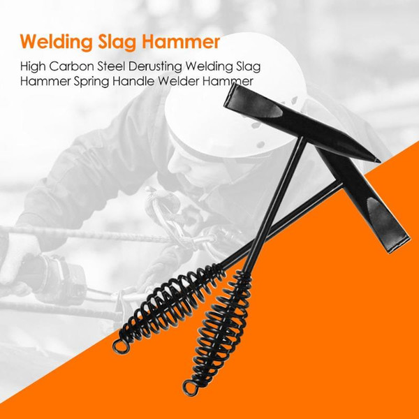 High Carbon Steel Derusting Welding Slag Hammer Spring Handle Welder Hammer Pointed Spring For Electrician 300g 500g 1PC