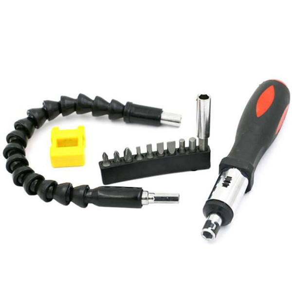 New Two-way Ratchet Screwdriver Set Hand Tools Kit with Universal Flexible Shaft Screwdriver Bits Connected Rod Magnetizer