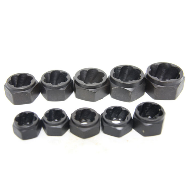 New 10Pcs Damaged Nut Bolt Remover Stud Extractor Set Metric Broken Bolt Removal Kit