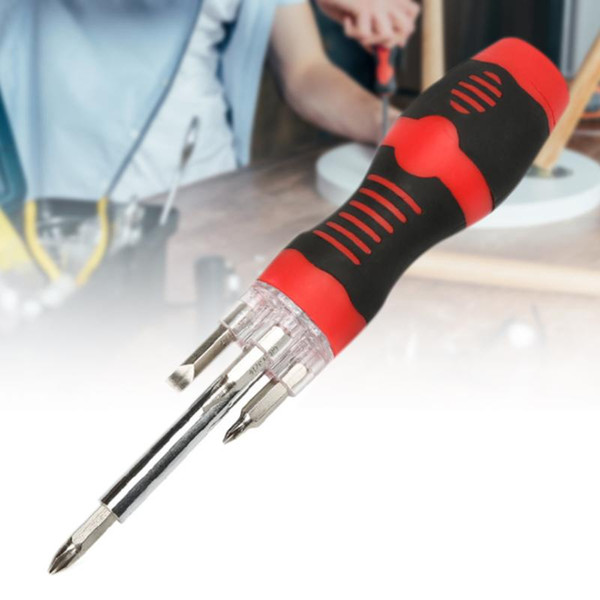 HOT Multifunction Screwdriver Tool 5 Bit Heads TPR Handle with LED Light NDS66