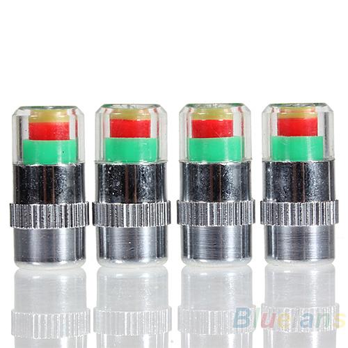 4PCS Car Auto Tire Pressure Monitor Valve Stem Caps Sensor Indicator Eye Alert Diagnostic Tools Kit 02HN