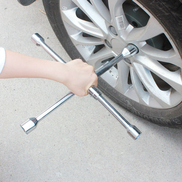 4 Way Folding Cross Socket Wrench Tire Car Repair Tools Auto Tyre Remover Mounting Spanner