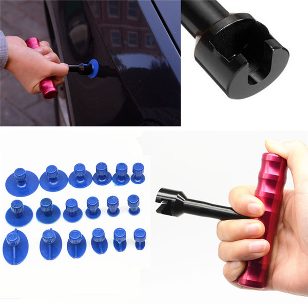 Professional 18Pcs T-Bar Car Body Panel Paintless Dent Removal Repair Lifter Tool+Puller Tabs Car Moto Damage Removal