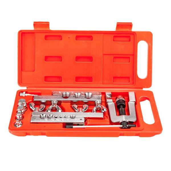 Heat Treated Steel Tube Cutter Copper Brake Fuel Pipe Repair Double Flaring Die Tool Set Clamp Kit For Cutting & Flaring Copper