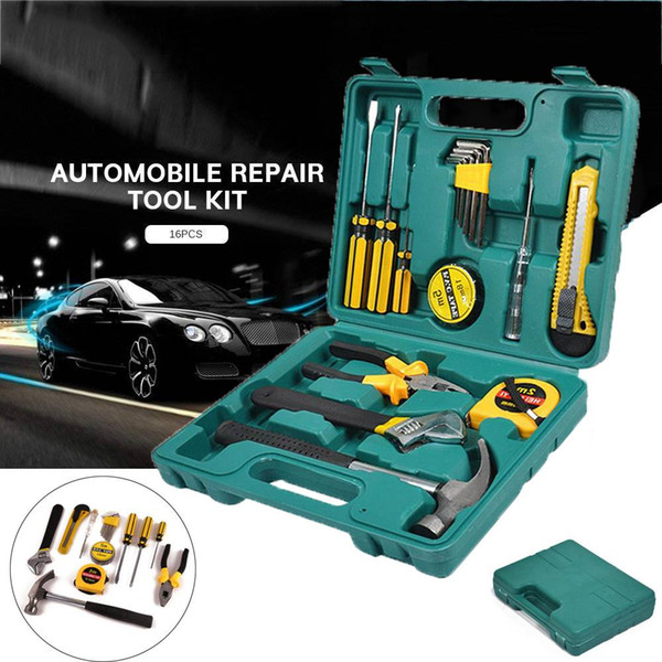 16pcs/set Home car kit Multifunctional wood electrician maintenance manual combination hardware kit Household Tool Set Hand Tool