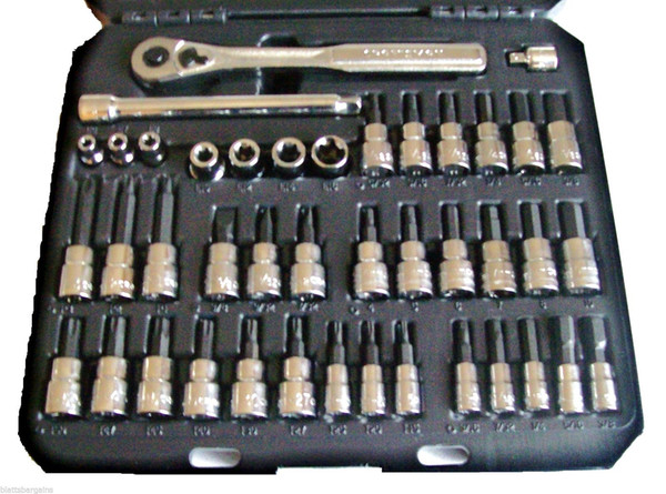 42pc CRAFTSMAN TORX ALLEN HEX E-TORX STAR RATCHET EXTENSION BIT SOCKET SET