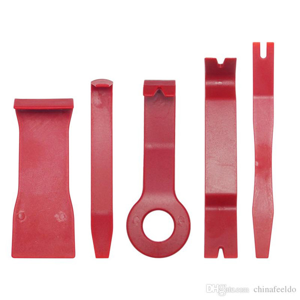 5pcs Red Auto Stereo Dash Door Soundproof Clip Panel Open Remover Tool Moulding Trim Dashboard Removal Tool Kit #5759