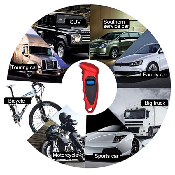 Digital LCD Tyre Pressure Gauge Tester Measurement Car Motorcycle Bike Van Tool Barometers Tester Car and motorcycle accessories