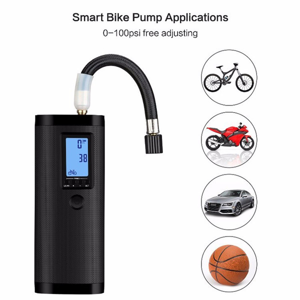 Motorcycle Portable Mini Digital Car Tire Inflator Air Pump Bike Pump Bicycle Compressor for Sport Balls Football basketball