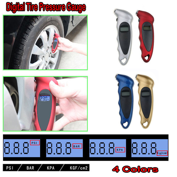 Digital Car Tire Tyre Air Pressure Gauge Meter LCD Display Manometer Barometers Tester for Car Truck Motorcycle Bike 4 colors