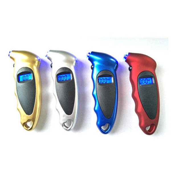 Red black silver blue gold car tire pressure gauge tire pressure monitoring with light digital gauge car