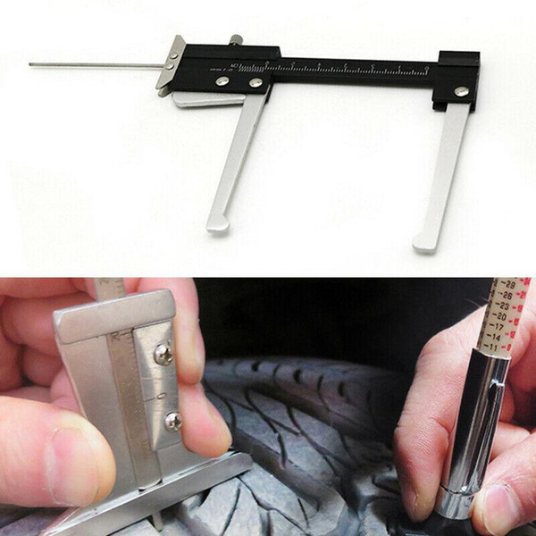 Adeeing Car Tire Pattern Ruler Depth Gauge Car Brake Disc Thickness Gauge Tool Universal Repair Tools