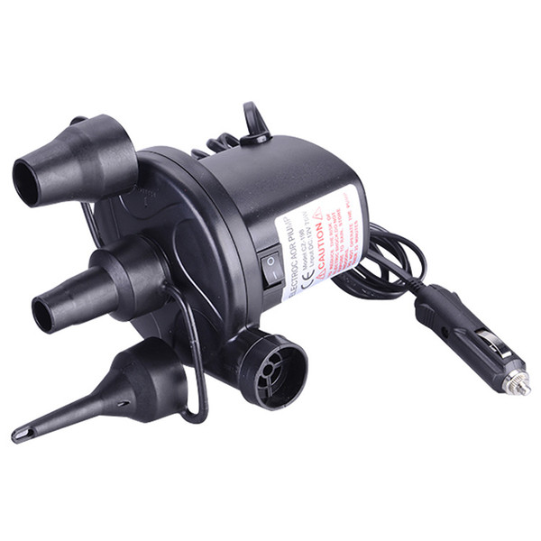 12V Car Vehicle Auto DC Quick Fill Electric Air Pump Inflator Deflate Tool with 3 Nozzles for Bed Boat Raft Mattress