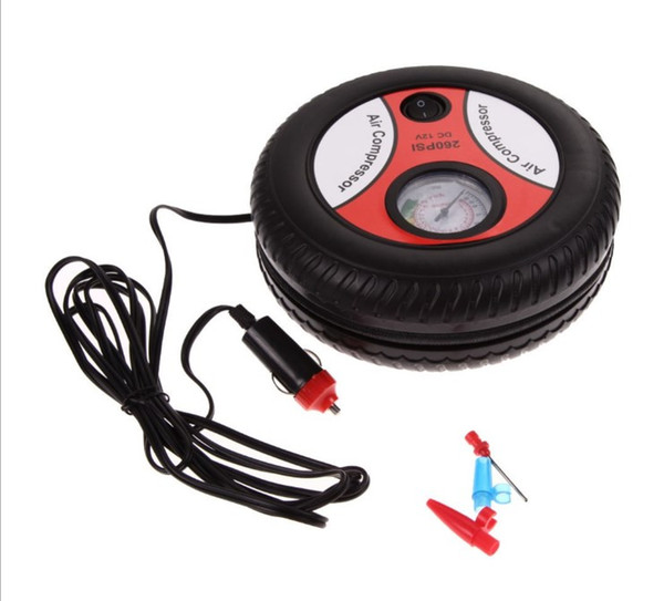 Free shipping 260PSI 12V Portable Car Air Compressor Inflatable Pumps Electric Tire Inflator