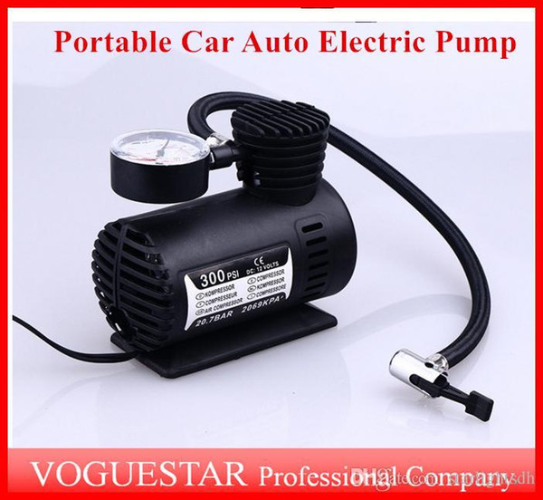 Auto Electric Pump Air Compressor Mini 12V Car Auto Portable Pump Tire Inflator pumps Tool 300PSI ATP019