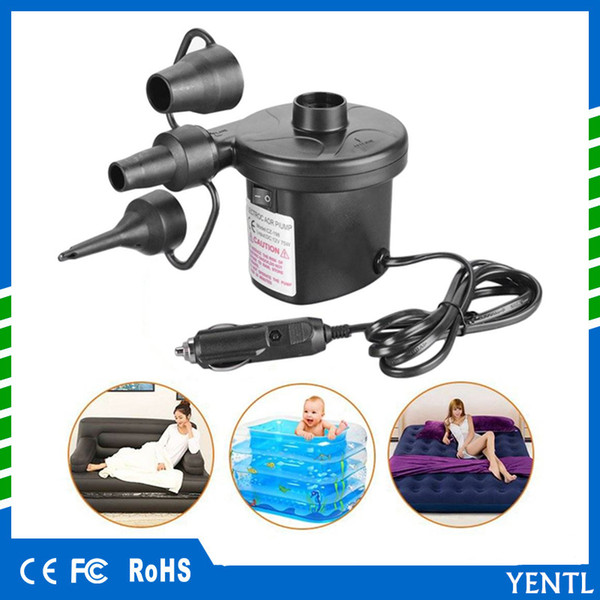 free shipping yentl Portable DC12V Car Inflatable Pump Car Auto Electric Air Pump Inflator Electric for Camping bed mattress Boat Inflator