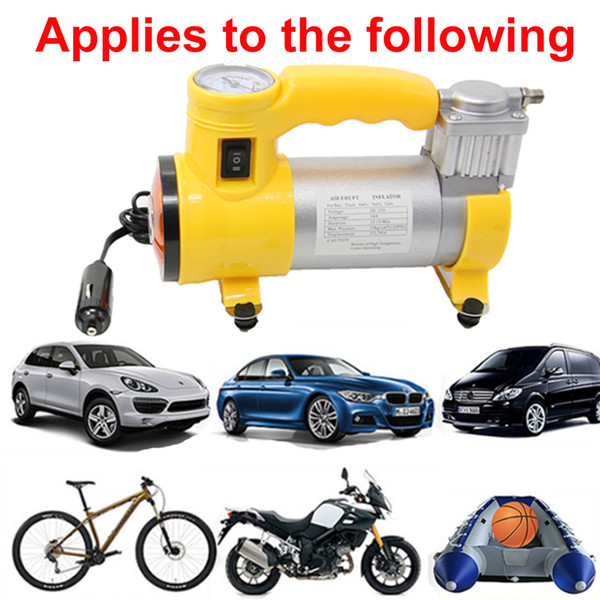 Freeshipping Portable Air Compressor Heavy Duty 12V 150 PSI Tire Inflator Pump Car Care Tool for Car Motorcycles Bicycles Rubber Dinghy Ball