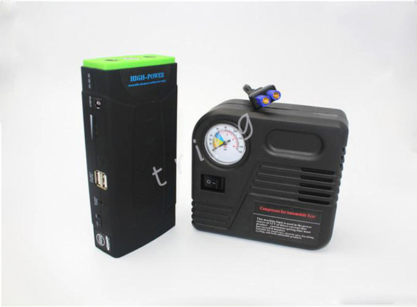 Multifunction Air Inflatable Compressor and Car Jump Starter Car Engine Emergency power supply with Air Pump For 12V Gasoline Automobile