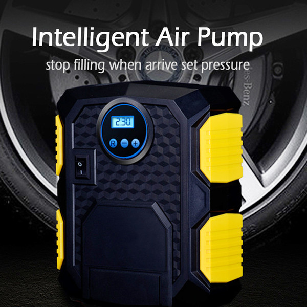 Digital Portable Electric Car Tire Inflator Pump 12V Auto Air Compressor LED Light Digital Inflatable Pump 19/22 Cylinder 120W