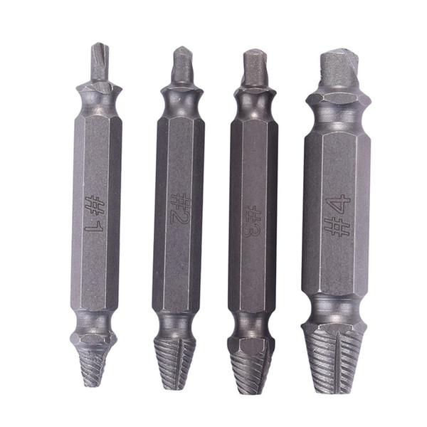 4 pcs Screw Removal Tool Screw Extractor Drill Guide Easy External Fastener Set Kit